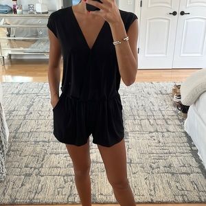 Bcbg black short sleeve romper